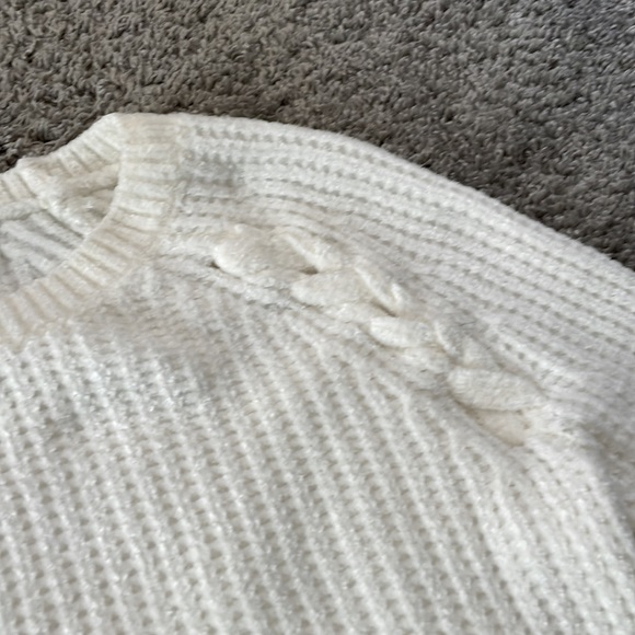 NWT: White sweater with shoulder detail - Picture 3 of 3